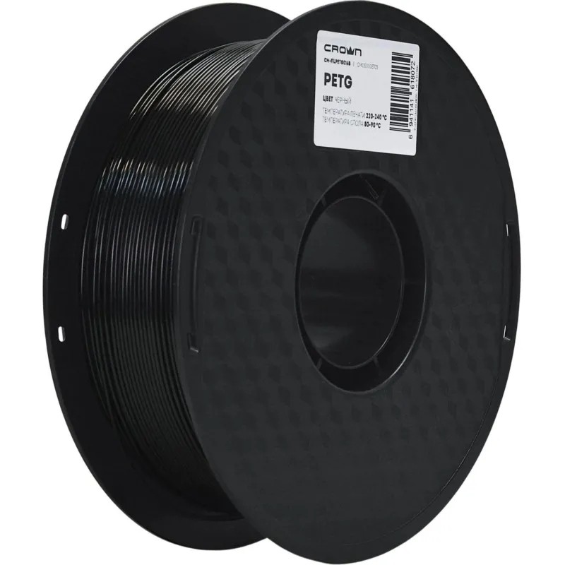 Пластик филамент Crown Micro CM-FILPETG016B PETG 1.75 1кг чёрный