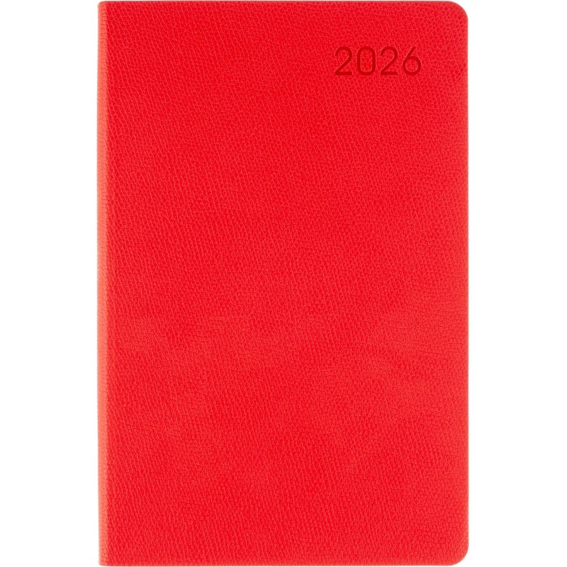 Ежедневник датированный 2026 Attache А5, 168л, 138x213мм, иск.кожа, красный