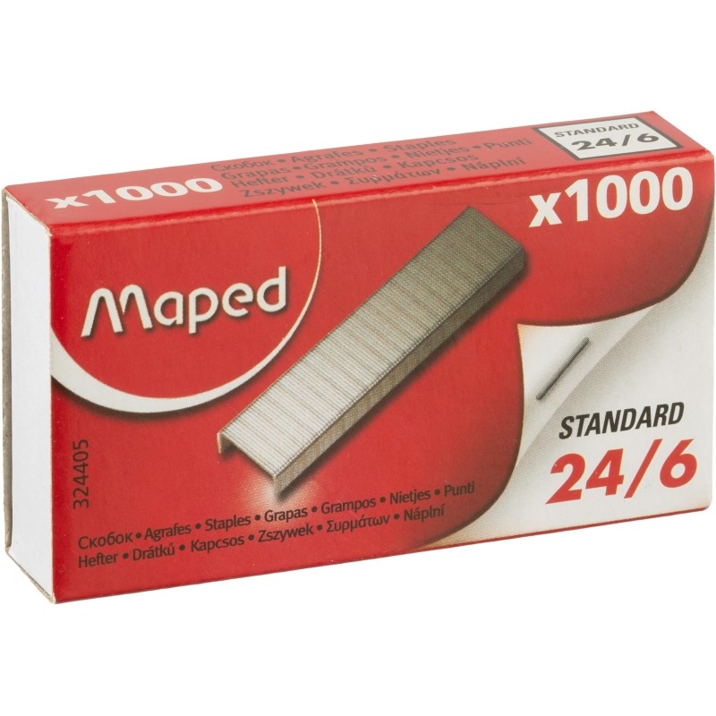 Скобы для степлера №24/6 Maped оцинкованные 1000 шт./уп,324405