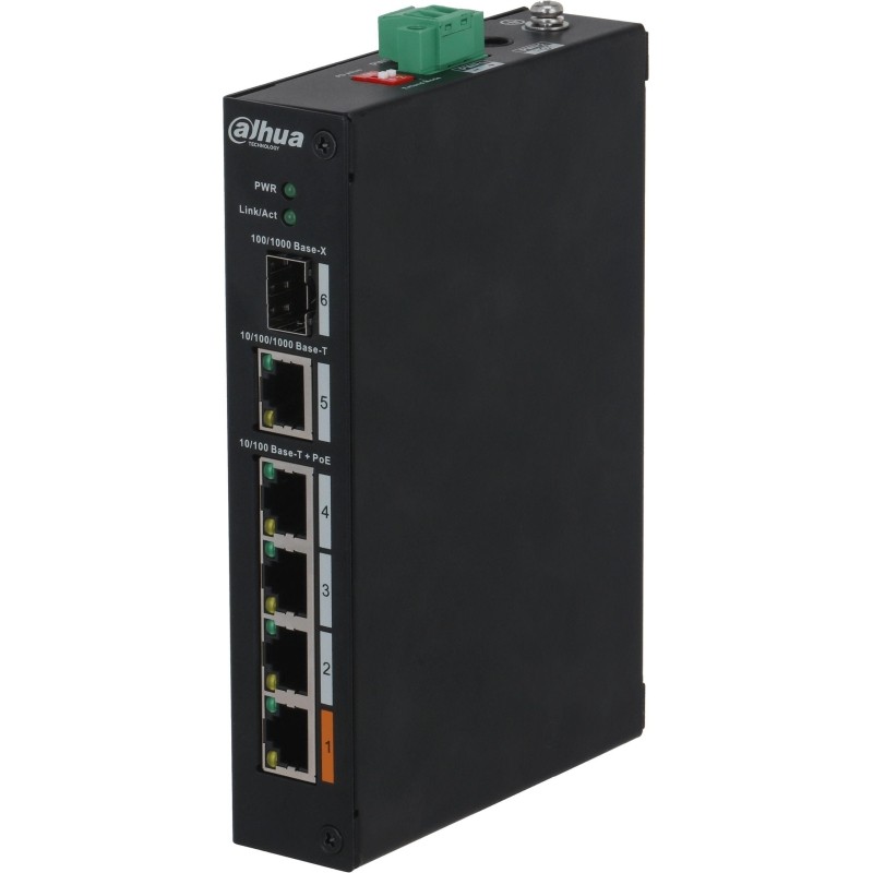 Коммутатор Dahua DH-PFS3106-4ET-60-V2 4x100Мбит/с 1x1Гбит/с неуправляемый