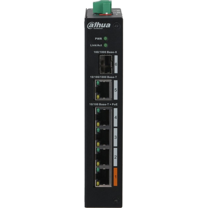 Коммутатор Dahua DH-PFS3106-4ET-60-V2 4x100Мбит/с 1x1Гбит/с неуправляемый