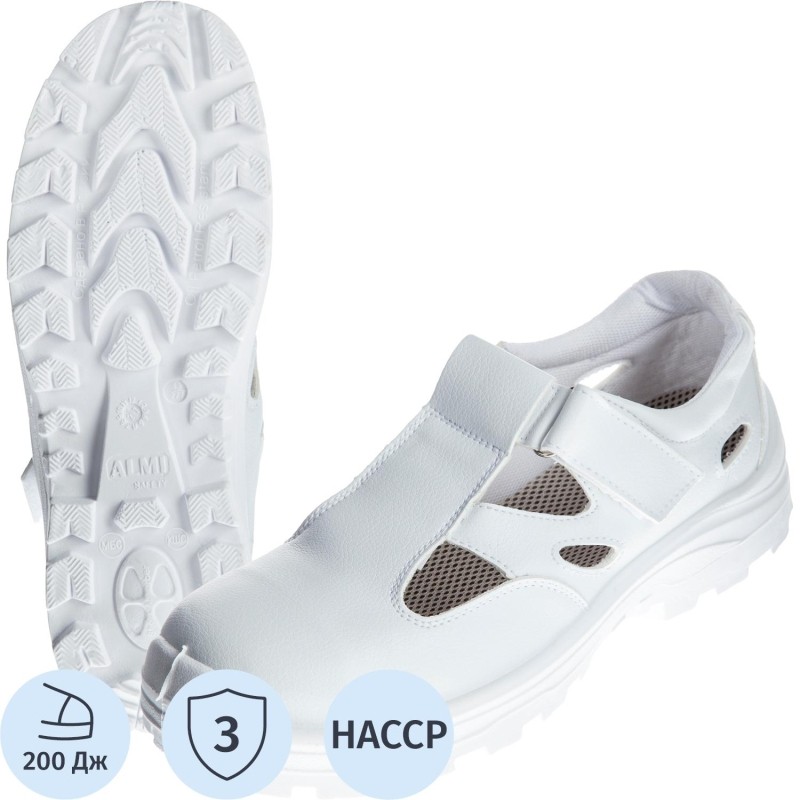 Полуботинки (сандалии)  АЛМИ(арт. 80302-011600) с МП, белые, р.37