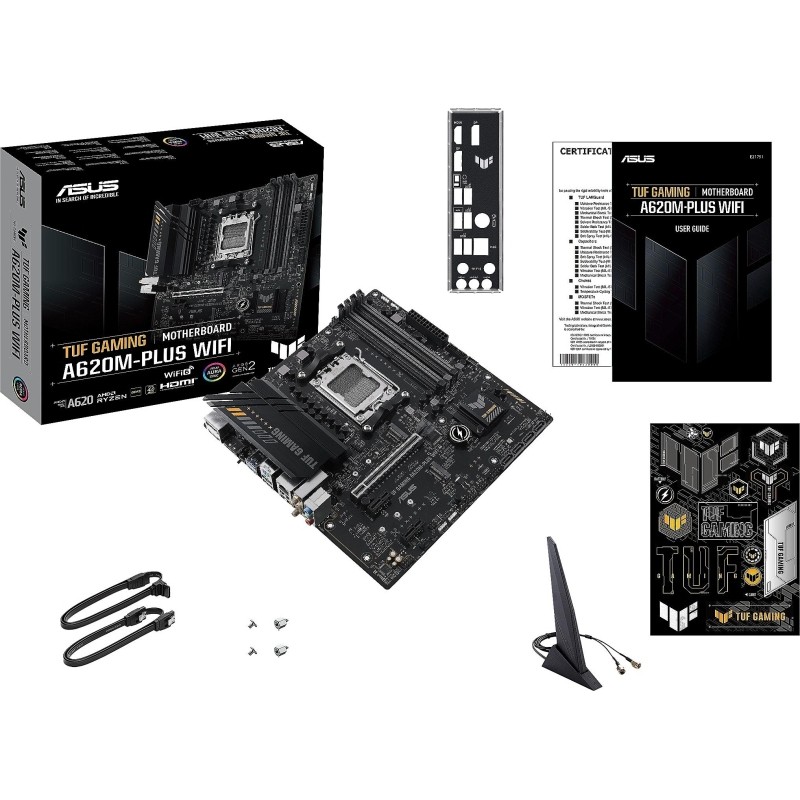 Материнская плата ASUS TUF GAMING A620M-PLUS WIFI, AM5, A620, 4xDDR5, mATX