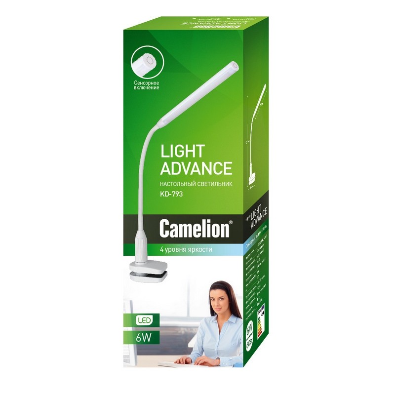 Светильник Camelion KD-793 LED, черн., 4 ур.ярк, с