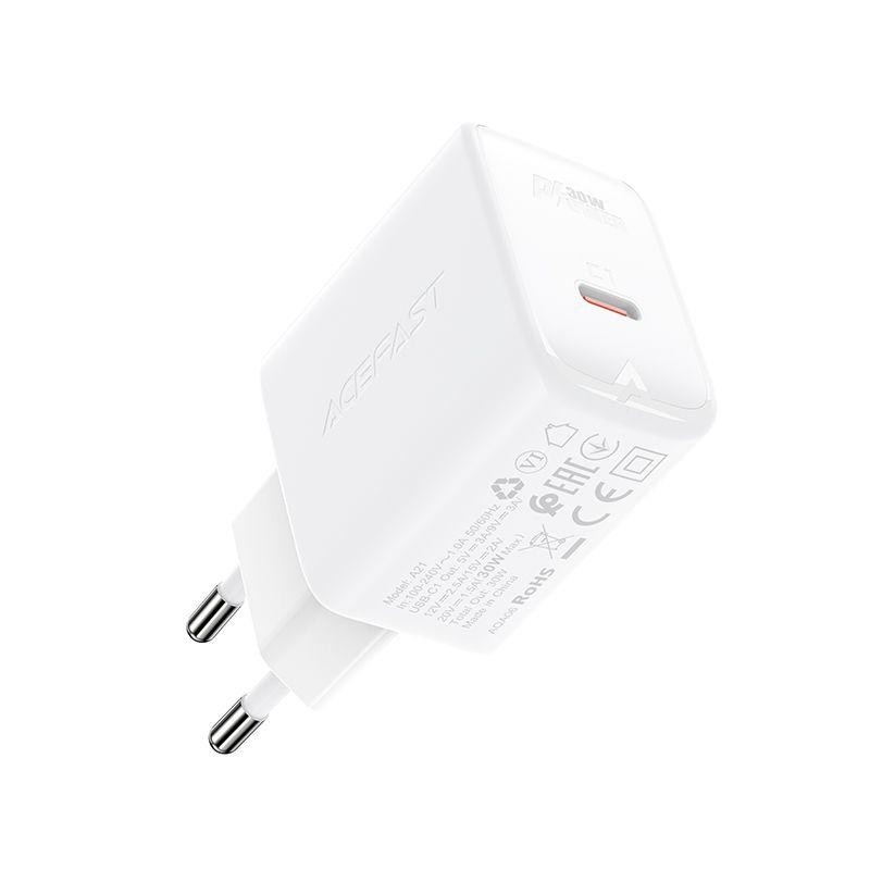 Зарядное устройство Acefast (AF-A21-WH) 30W GaN USB-C белый