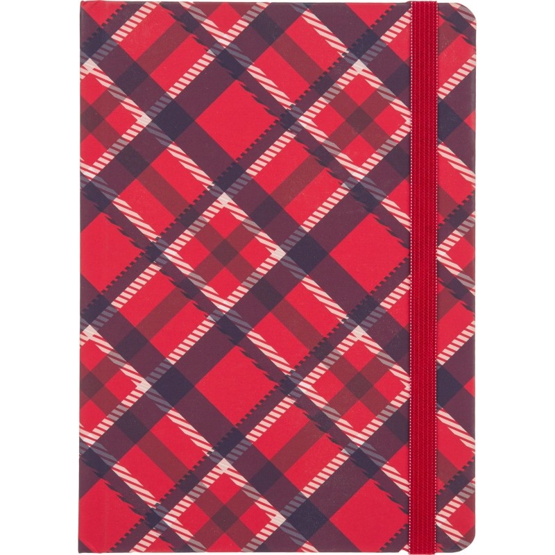 Ежедневник недатированный 7БЦ,А5,128л,резин,софт-тач,Attache Tartan,крас