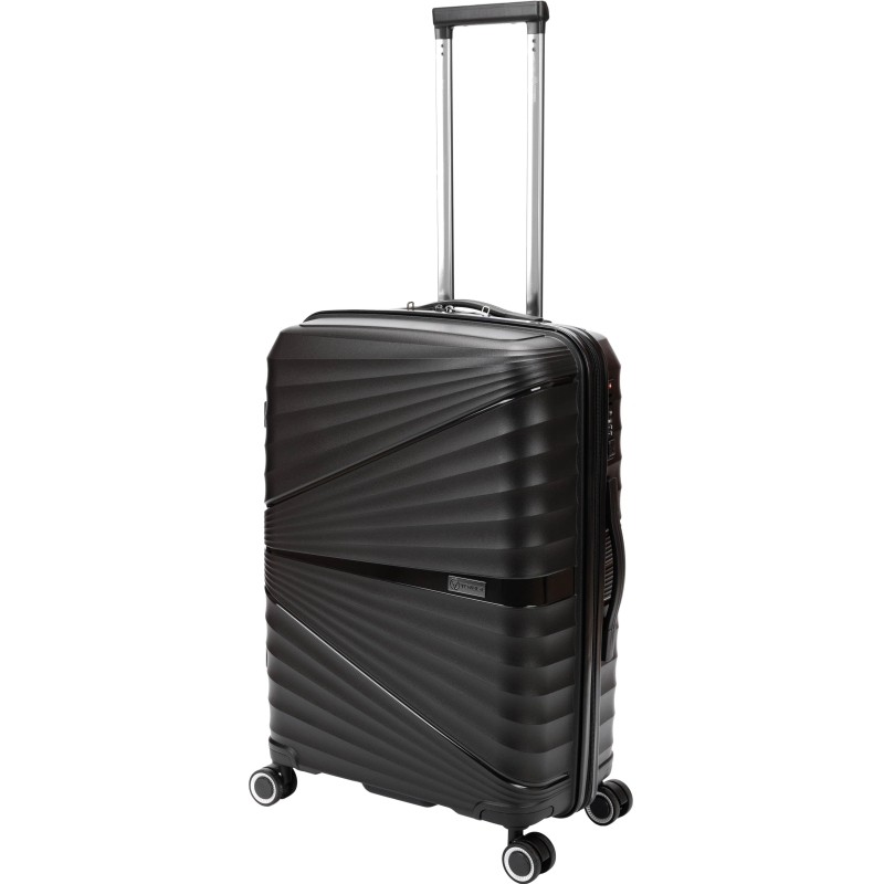 Чемодан TORBER Nevo, черн, полипроп, 45 х 26 х 66 см, 66 л, T2207M-Black