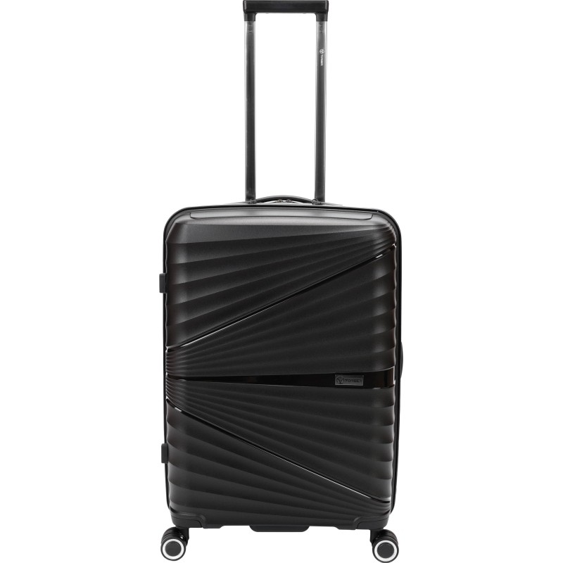 Чемодан TORBER Nevo, черн, полипроп, 45 х 26 х 66 см, 66 л, T2207M-Black