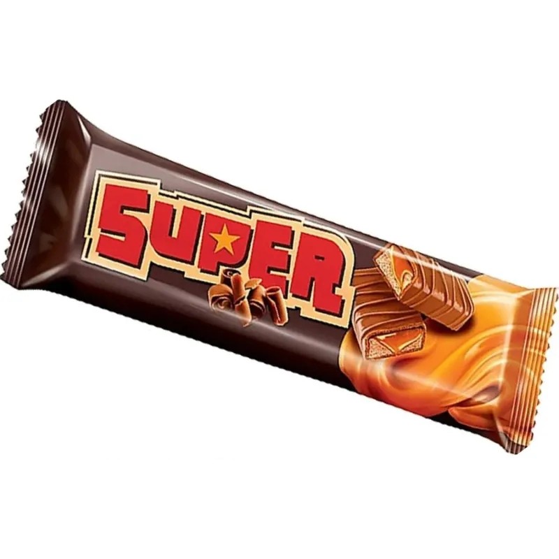 Шоколадный батончик Super с нугой и мягкой карамелью 40гх18шт/уп