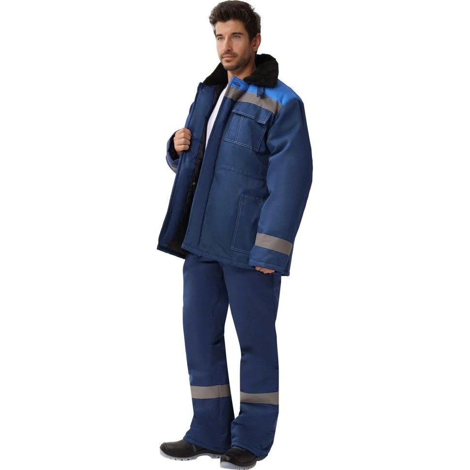 Куртка рабочая зимняя муж з32-КУ син/вас смес 68-70/194-200 (Арсенал-СП)