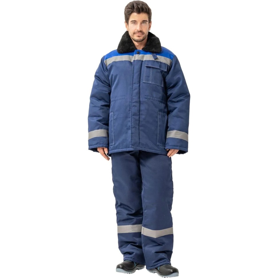 Куртка рабочая зимняя муж з32-КУ син/вас смес 68-70/194-200 (Арсенал-СП)