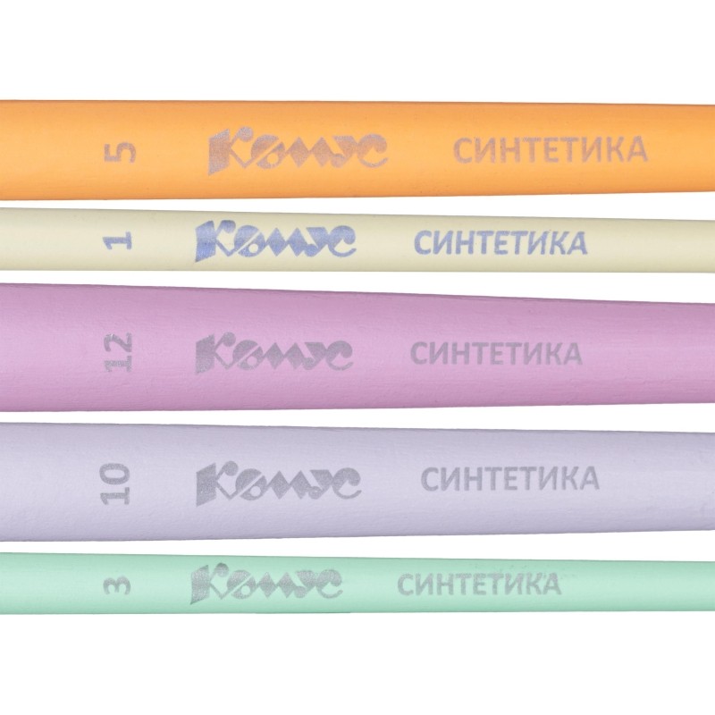 Набор кистей Комус Класс Kitty stickers синт,кр(№1,3,5)пл(№10,12),5шт,европ