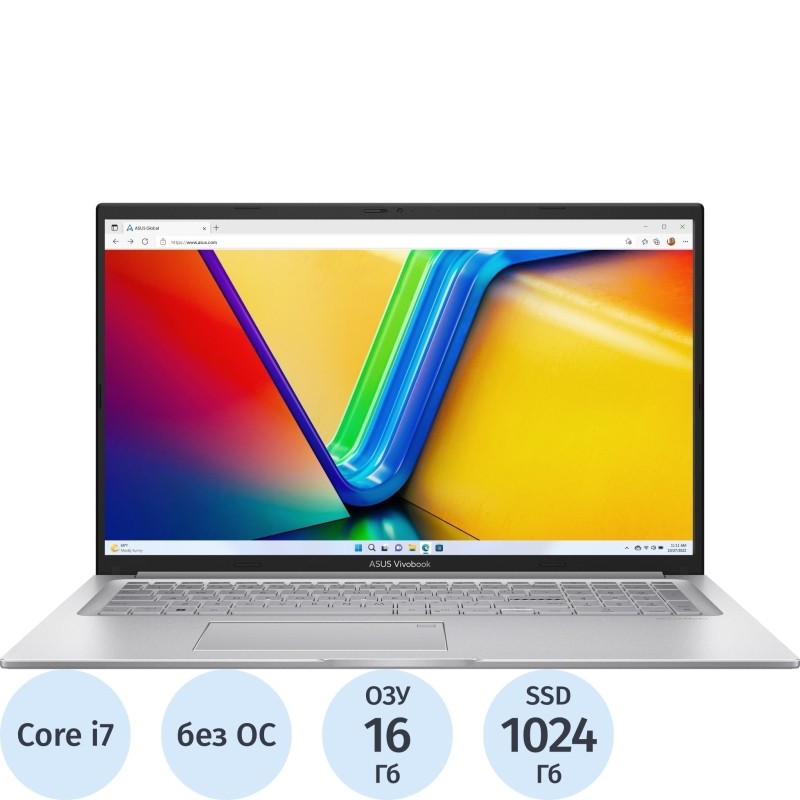 Ноутбук Asus Vivobook 17 (90NB10V1-M00D20) i7-1355U/16Gb/1TB SSD/17.3/NoOS
