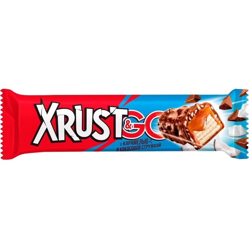 Батончик вафельный XRUST &amp; GO кокосовая стружка/карамель 30 г