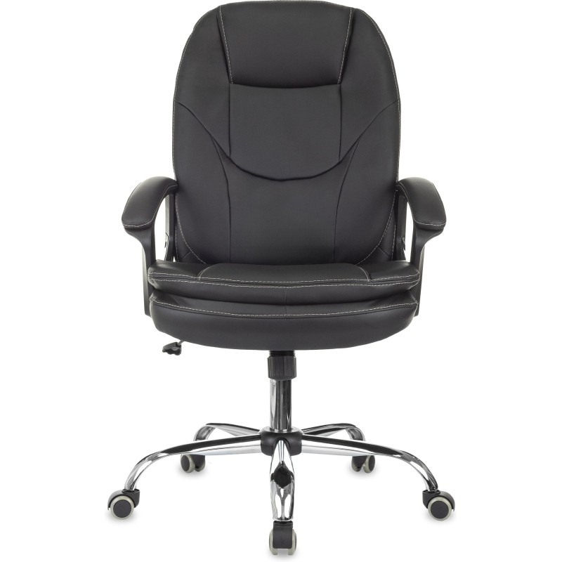 Кресло VB_EChair 668 TPU/SL черный экокожа крестов.металл хром
