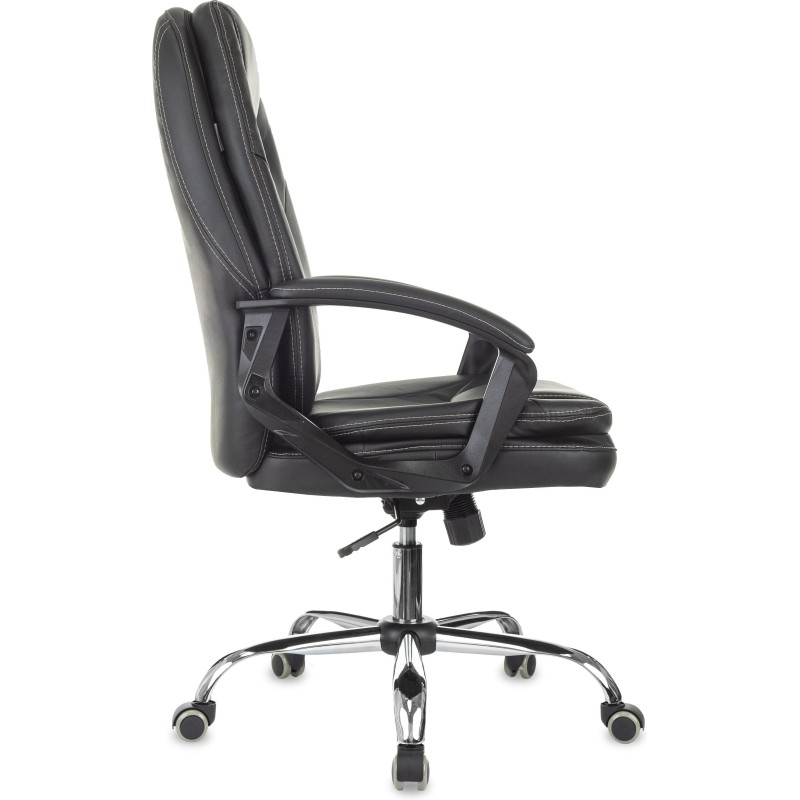 Кресло VB_EChair 668 TPU/SL черный экокожа крестов.металл хром