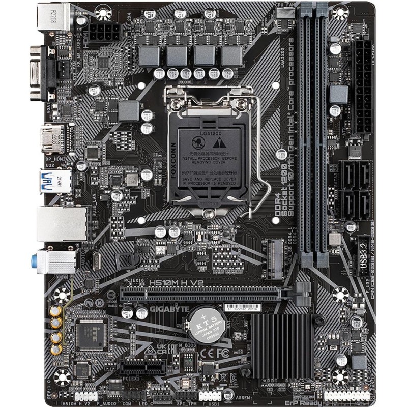 Материнская плата Gigabyte H510M H V2, s1200, H470, 2xDDR4, mATX