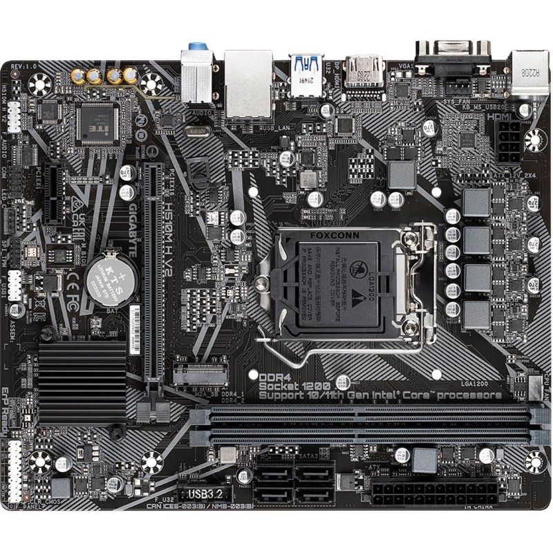 Материнская плата Gigabyte H510M H V2, s1200, H470, 2xDDR4, mATX