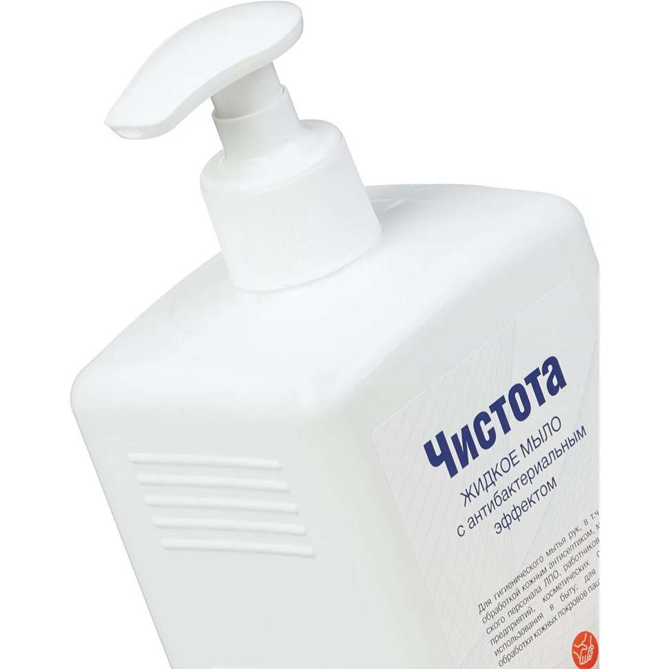 Мыло жидкое дезинф. Чистота 1,0 л (с дозатором) Мыло жидкое дезинф. Чистота 1,0 л (с дозатором)