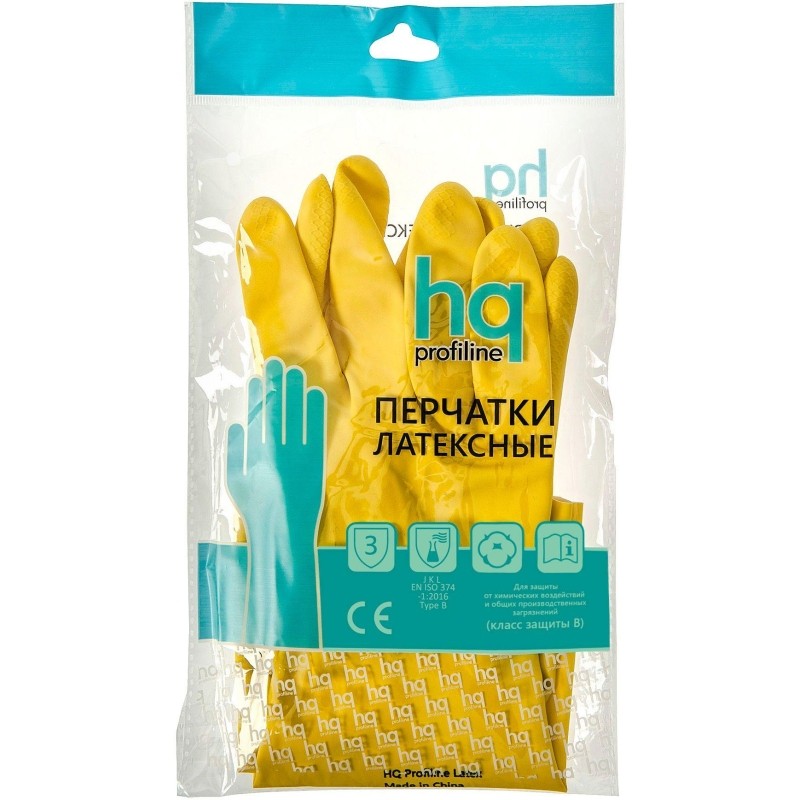 Перчатки латексные HQ Profiline арт.73587 желтые р.L