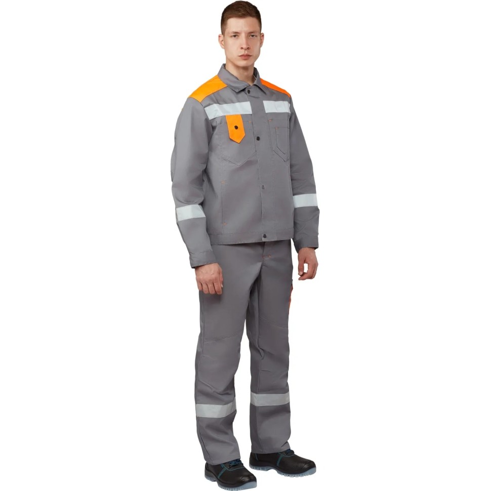 Костюм летний мужской л21-КПК сер/оранж (р.48-50) 158-164 (серия Л)