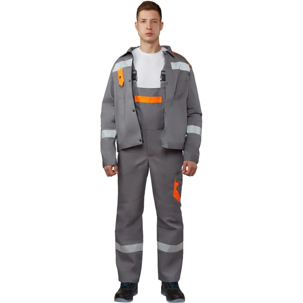 Костюм летний мужской л21-КПК сер/оранж (р.48-50) 158-164 (серия Л)