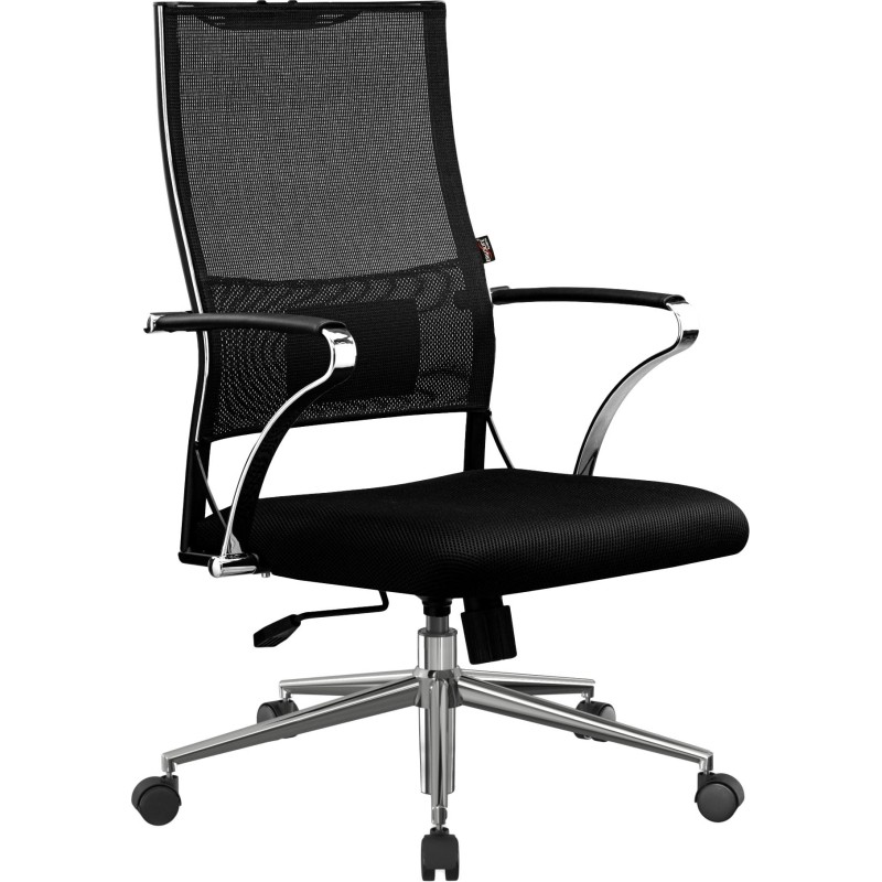 Кресло MT_Sit Air-180/Km00/Wh00/K15cL(M09.B23.G18.W01),черный, хром