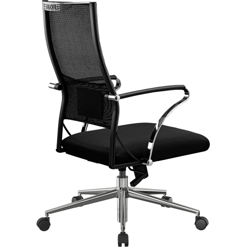 Кресло MT_Sit Air-180/Km00/Wh00/K15cL(M09.B23.G18.W01),черный, хром