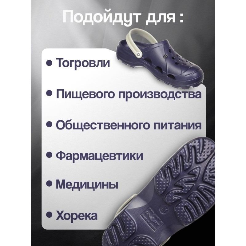 Сабо мужские EVART Ола фиолетово-синий/дымчатый серый р.41