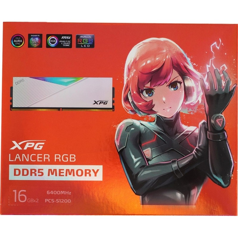 Модуль памяти A-Data DDR5 DIMM 2x16GB 6400MHz CL32(AX5U6400C3216G-DCLARWH)