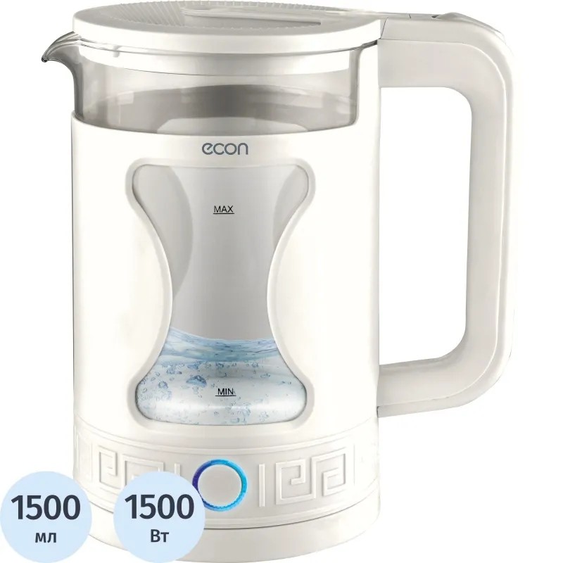 Чайник Econ ECO-1505KE,1,5л,1500Вт,электрический стеклянный