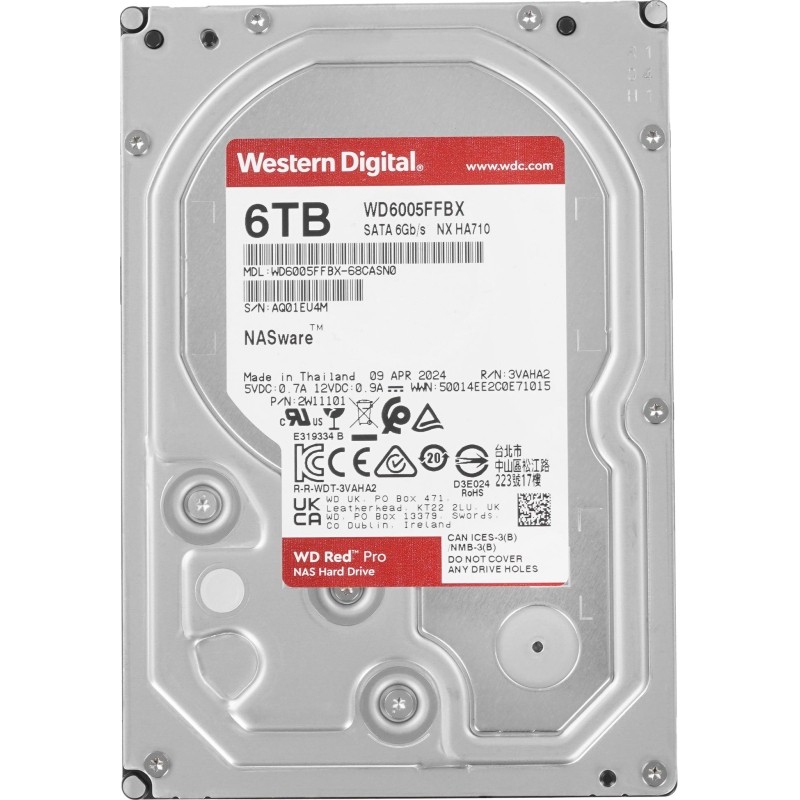 Жесткий диск WD Red Pro NAS HDD 3.5 SATA 6Tb/7200rpm/256MB,WD6005FFBX