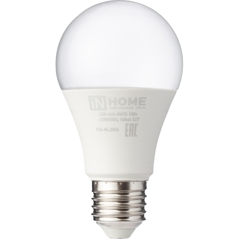 Фитолампа светодиодная LED-A60-ФИТО 15Вт 230В Е27 IN HOME