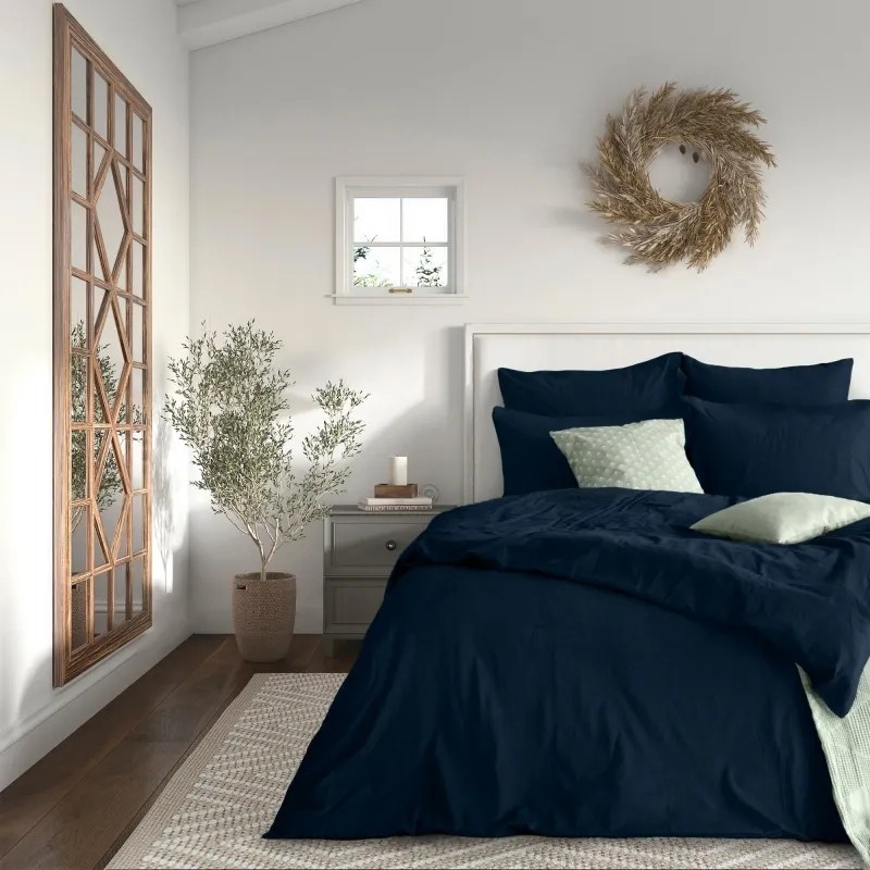 Простыня на резинке 140х200 борт 20, Сатин Verossa Twilight blue