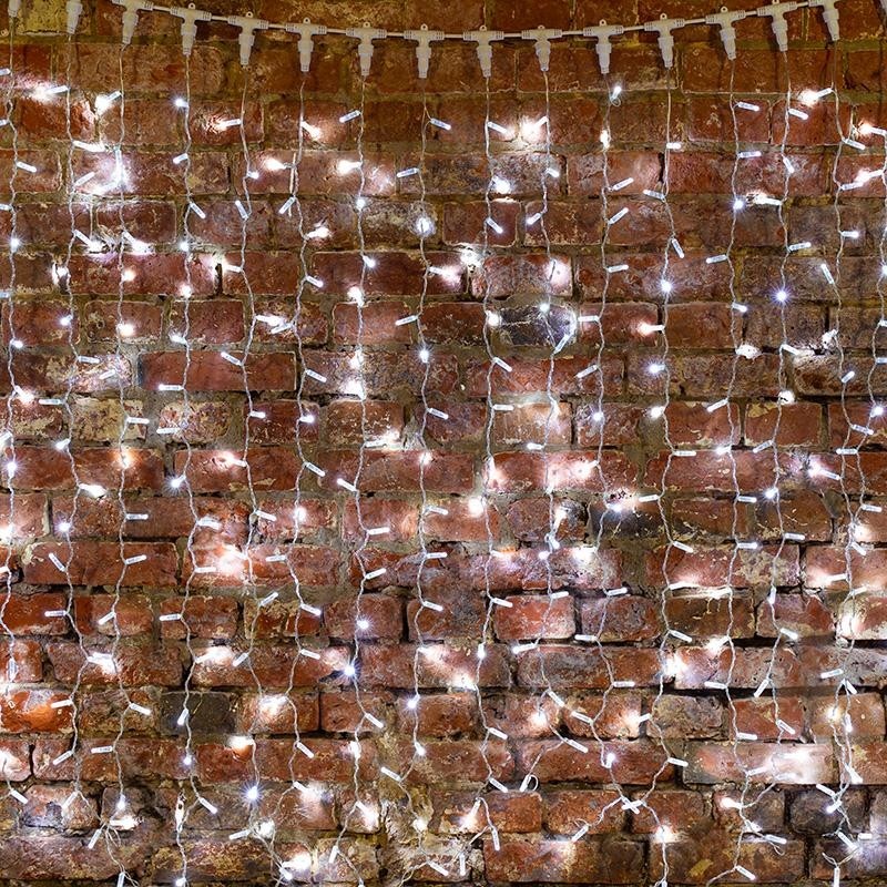 Гирлянда светодиодная Дождь 448 LED 2х3м, свечение, БЕЛЫЙ 235-155-6