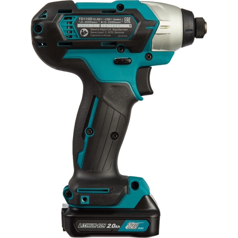 Шуруповерт аккум. ударный MAKITA 12В, CXT, 110Нм, 2х2.0Ач (TD110DWAE)