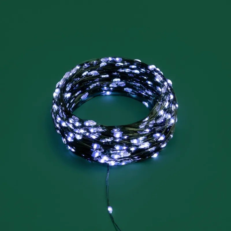 Гирлянда светодиодная Роса с контролл. 50м, 500LED, БЕЛ, IP20,230В, 303-285
