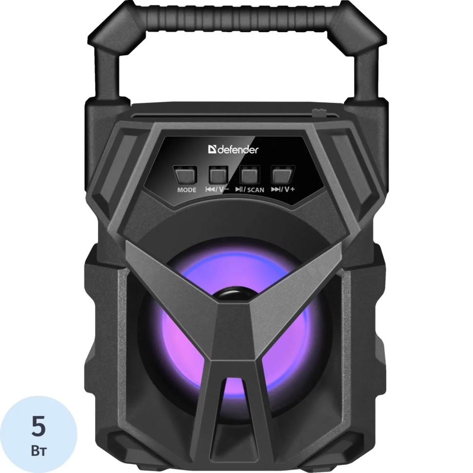 Акустическая система Defender G98 5Вт, Light/BT/FM/TF/USB/AUX