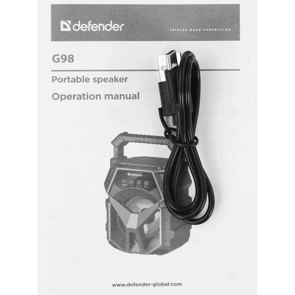 Акустическая система Defender G98 5Вт, Light/BT/FM/TF/USB/AUX