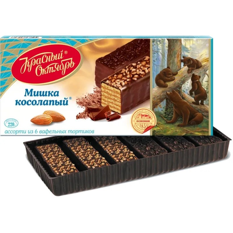 Торт вафельный Мишка косолапый, Ассорти 220г