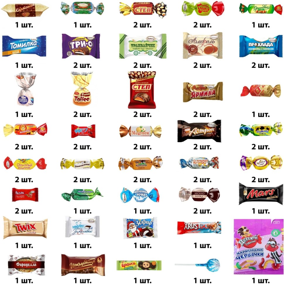 Новогодний сладкий подарок Ура!Подарки Подушка Руби 1000 г