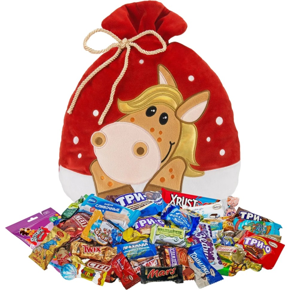 Новогодний сладкий подарок Ура!Подарки Подушка Руби 1000 г