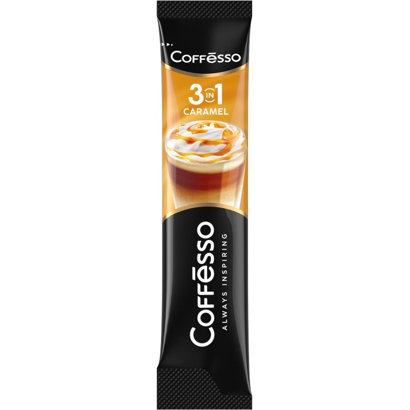 Кофе порционный растворимый Coffesso Caramel 3в1 20 пакетиков по 15 г