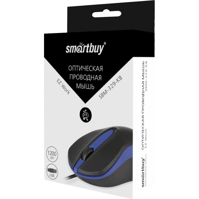 Мышь компьютерная Smartbuy ONE 329 проводная черно-синяя (SBM-329-KB)/100