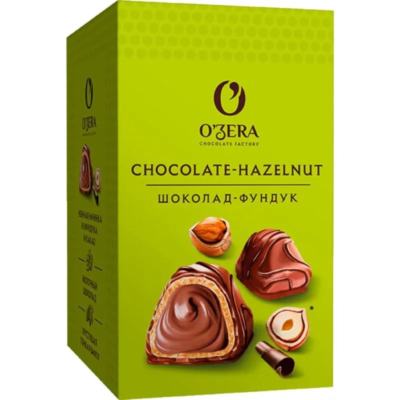 Конфеты вафельные Ozera с ореховой начинкой в молочном шоколаде,150г ВК416