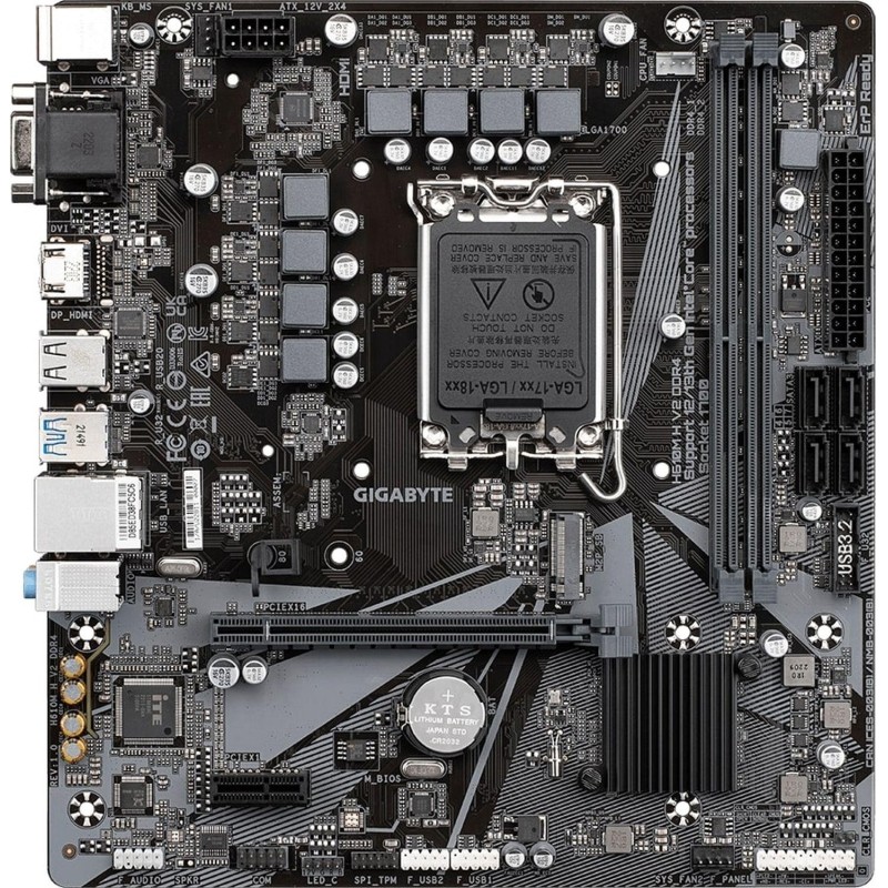 Материнская плата Gigabyte H610M H V2 DDR4, s1700, H610, 2xDDR4  mATX