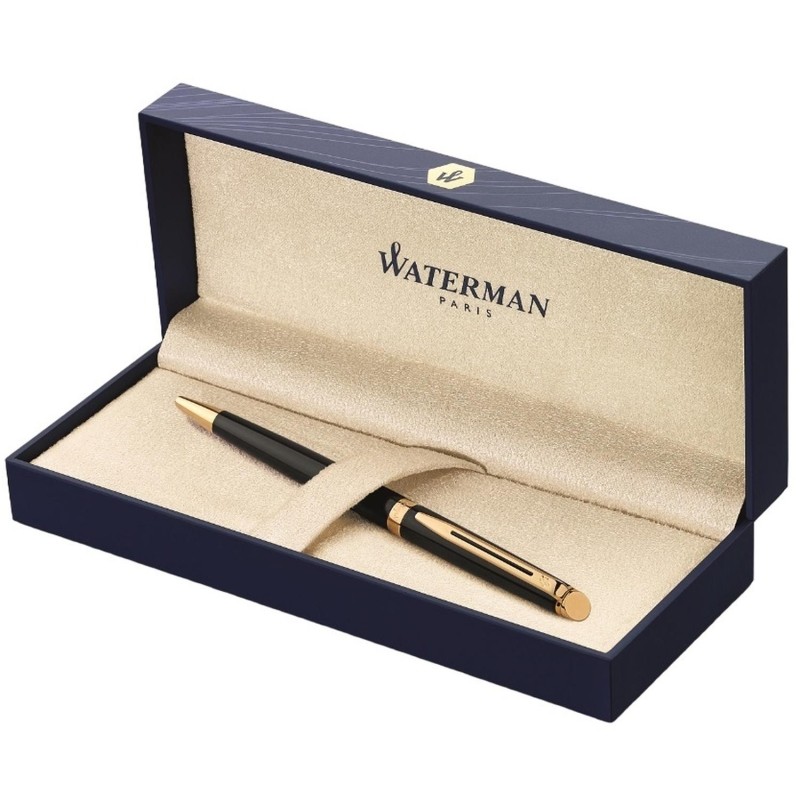 Ручка шариковая WATERMAN HEMISPHERE  черн лак с позол, лин сред чернила си