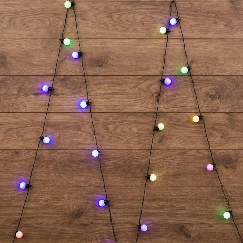 Гирлянда светодиодная Мультишарики Ø30мм 5м, тем-зел.ПВХ,25LED, RGB 303-569