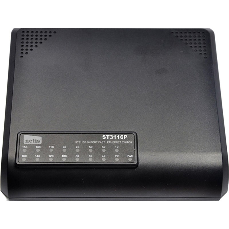 Коммутатор Netis ST3116P неуправляемый, 16-портовый, 100 Мбит/с