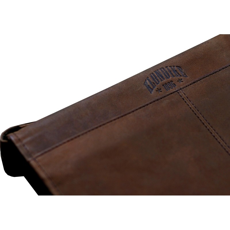Сумка-папка д/док-в KLONDIKE Ben нат кожа тем-корич, 33х22,5х2,5 KD1036-03